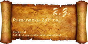 Ruzsinszky Zéta névjegykártya